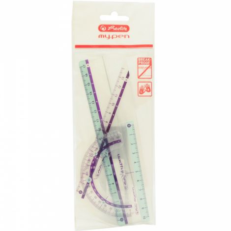 Zestaw kreślarski Herlitz My Pen, Linijka 17cm + Ekierka + Kątomierz - 2